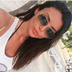 Ray Ban Aviator Sunglasses Gold and Brown